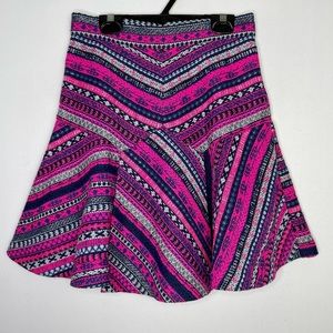 Pink and Blue Patterned Women's Skirt
